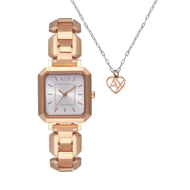 Armani Exchange Women's Rose Gold Square Watch